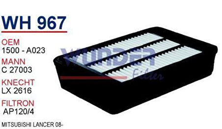 Wunder WH967 Hava Filtresi 4007 2.2 HDI C-Crosser 07-2.2 HDI ASX 11-Lancer 08-Outlander 07-2.0 DId MRMOEM-1084217