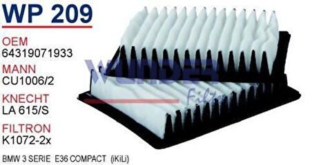 Wunder WP209 Polen Filtresi BMW 3 Serie E46 Compact (İkili) MRMOEM-1084411