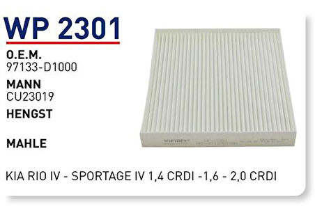 Wunder WP2301 Polen Filtresi Hyundai Solaris II-Tuscon II 1.4-1.6 CRDI-2.0 CRDI MRMOEM-1084435