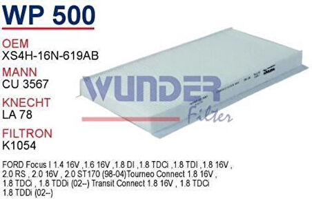 Wunder WP500 Polen Filtresi Focus Connect Cu3567 Fn0114 MRMOEM-1084545