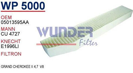 Wunder WP5000 Polen Filtresi Chrysler Grand Cherokee II 4.7 V8 MRMOEM-1084547