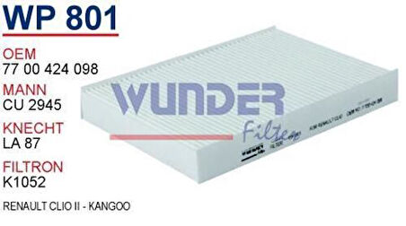 Wunder WP801 Polen Filtresi Renault Clio II-Kangoo MRMOEM-1084659