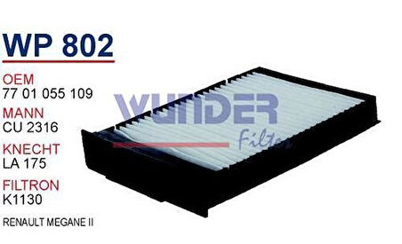 Wunder WP802 Polen Filtresi Megane II Cu2316 Fn0110 MRMOEM-1084660