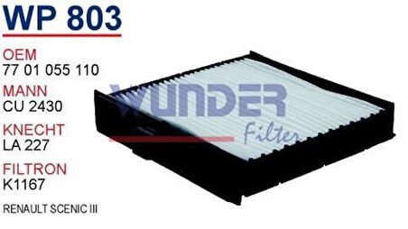 Wunder WP803 Polen Filtresi Renault Scenic III Fn7003 MRMOEM-1084661