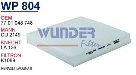 Wunder WP804 Polen Filtresi Renault Laguna II Cu2149 MRMOEM-1084664