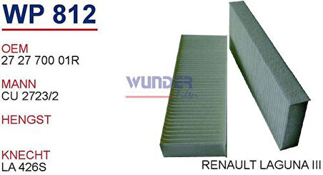 Wunder WP812 Polen Filtresi Renault Laguna III Polen Cuk2723 MRMOEM-1084692
