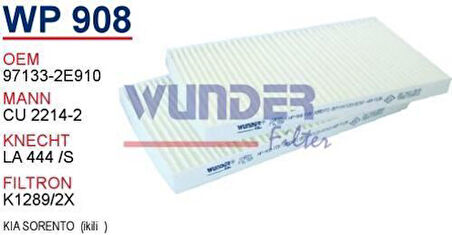 Wunder WP908 Polen Filtresi Çiftli Sorento 06-Cu2214-2 Fn7402 MRMOEM-1084754