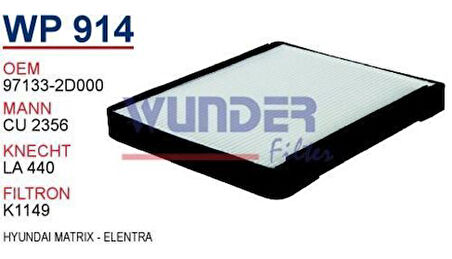 Wunder WP914 Polen Filtresi Hyundai Matrix -Elentra Cu2356 MRMOEM-1084765