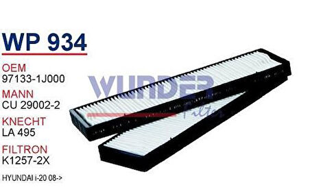 Wunder WP934 Polen Filtresi Hyundai I-20 08-Uzun Tip Cu29002 MRMOEM-1084829
