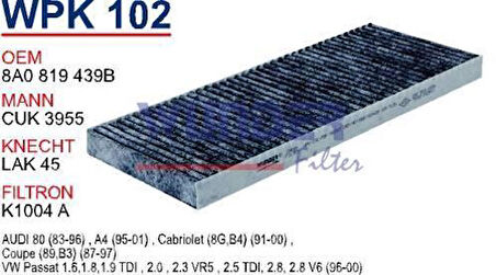 Wunder WPK102 Polen Filtresi Volkswagen Passat Karbonlu ) MRMOEM-1084929
