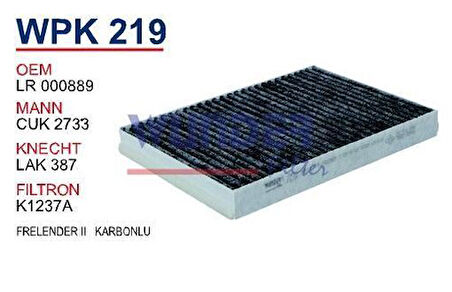 Wunder WPK219 Polen Filtresi Frelender II Karbonlu MRMOEM-1085033