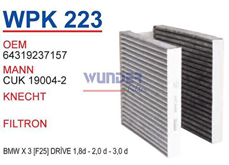 Wunder WPK223 Polen Filtresi BMW X 3 [F25] Drive 1.8D-2.0 D-3.0 D MRMOEM-1085041