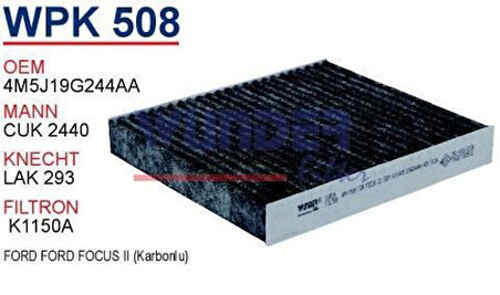 Wunder WPK508 Polen Filtresi Focus II 04-S40 V50 C70 Karbonlu Fn7305 MRMOEM-1085182