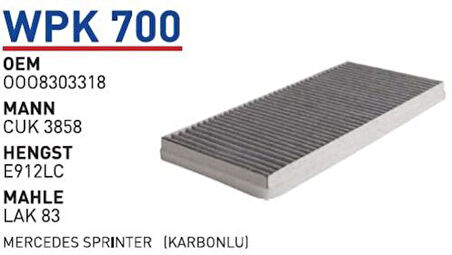 Wunder WPK700 Polen Filtresi Karbonlu Mercedes Sprinter (901-902-903-904) MRMOEM-1085243
