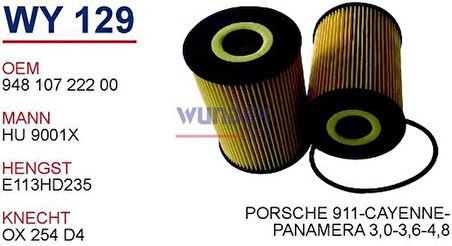 Wunder WY129 Yağ Filtresi Porsche 911-Cayenne-Panamera 3.0-3.6-4.8 MRMOEM-1085543