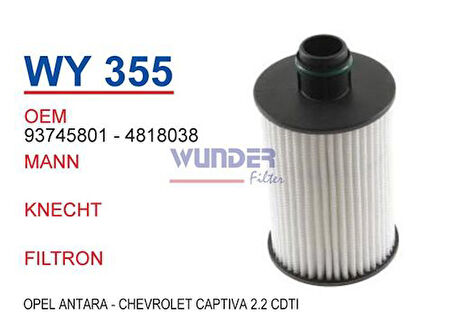 Wunder WY355 Yağ Filtresi Opel Captiva 2.2 CDTI Hu7030Z MRMOEM-1085642