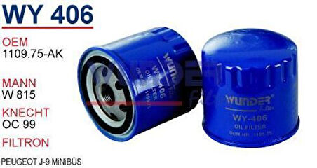 Wunder WY406 Yağ Filtresi Peugeot J-9 Minibüs Fn1206 MRMOEM-1085652