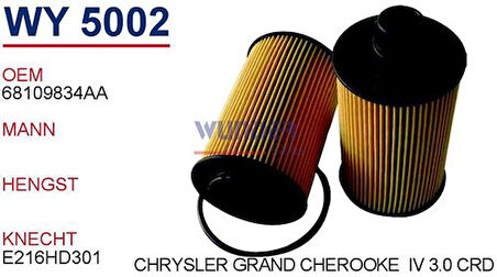 Wunder WY5002 Yağ Filtresi C-HRsyler Grand Cherokee IV-3.0 Crd V6 4x4 02.11- MRMOEM-1085662