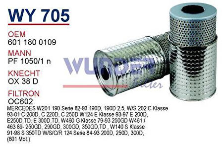 Wunder WY705 Yağ Filtresi Mercedes C200 E200 190D MRMOEM-1085690