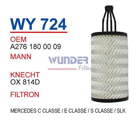 Wunder WY724 Yağ Filtresi IMercedes C-Serisi E-Serisi S-Serisi SLK Hu7025Z MRMOEM-1085708