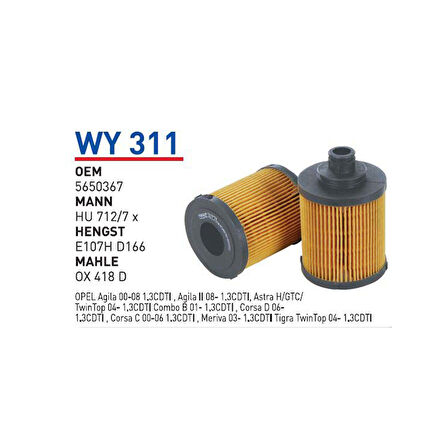 YAĞ FİLTRESİ (CORSA-C Z13DT) 650220WUN