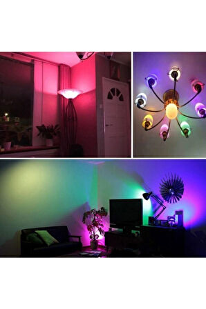 Rgb Kumandalı Led Renkli Ampul 9w (beyaz Işıklı Ve Çok Renkli ) Ayarlanabilir / Kısılabilir