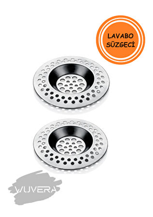 Wuvera Paslanmaz Çelik Lavabo Gider Süzgeci – 2'li Set