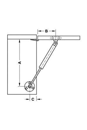 Dolap Kapak Pistonu Mutfak Dolabı Kapağı Gazlı Amortisörlü Piston 100n / 25cm - Beyaz Renk