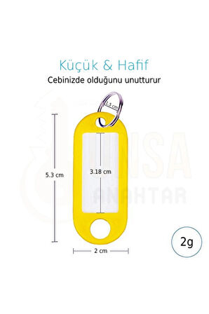 100x Anahtarlık Plastik Etiket Kimlik Isimlik Isim Yazı Yazmalık Yazılabilen (KARIŞIK RENK)