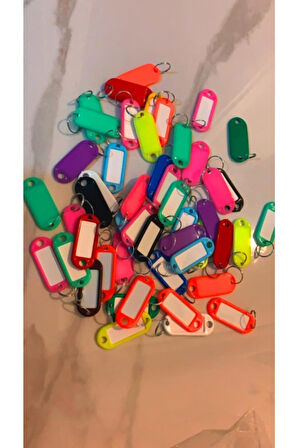 50 Adet Plastik Isimlik Anahtarlık