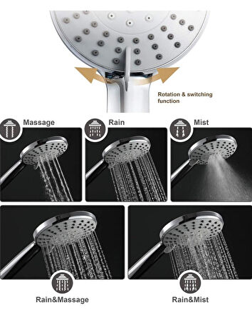 WUVERA Fonksiyonlu Banyo Duş Başlığı Fiskiyesi Telefonu