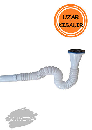 Wuvera Körüklü Lavabo Sifonu - 45-145 CM Ayarlanabilir Uzunluk