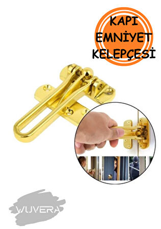 WUVERA Çelik Kapı Emniyet Kelepçesi - Gold Renk ile Güvenliğinizi Güçlendirin