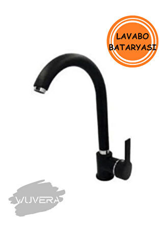 Wuvera Siyah Delta Lavabo Bataryası – Mat Siyah, Dayanıklı, Aç-Kapa Mekanizmalı Lavabo Bataryası