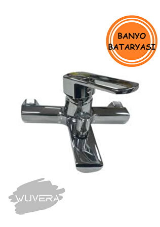 Wuvera Pramit Serisi TSE Belgeli Banyo Bataryası – 40 mm Kartuş, Duvar Montaj & Krom Kaplama