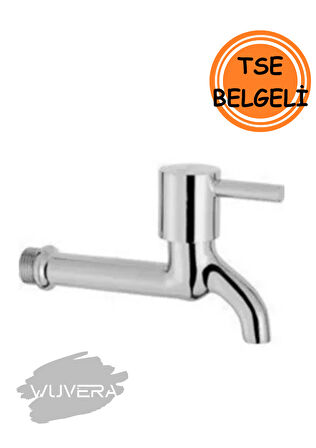 Wuvera TSE Belgeli Aç/Kapa Musluk – 1/2” Dişli Duvar Bağlantılı Pirinç Gövde