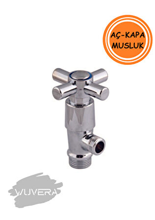 Wuvera Koçbaşı Aç Kapa Ara Musluk 1/2” Dişli TSE Belgeli Prinç Gövde