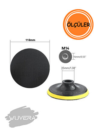 Wuvera 180 mm Cırt Zımpara Tabanı – Pratik Tak-Çıkar Zımpara Başlığı