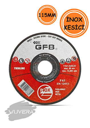 Wuvera 115 mm İnox Kesici – Metal ve Paslanmaz Çelik İçin Güçlü Performans 1 ADET
