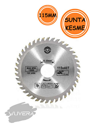 Wuvera 115 mm 40 Diş Elmas Uçlu Kesici – Ahşap, Sunta ve Parke İçin Uygun