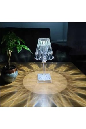 Özel Seri Salon Lambası Oda Işığı Ofis Aydınlatma LW-4 Akrilik Kristal Led Şarjlı Masa Üstü Lamba