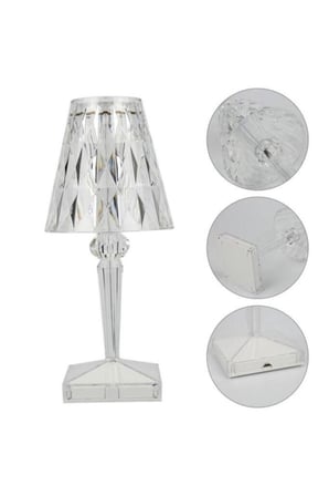 Özel Seri Salon Lambası Oda Işığı Ofis Aydınlatma LW-4 Akrilik Kristal Led Şarjlı Masa Üstü Lamba