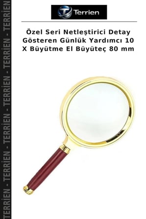 Özel Seri Netleştirici Detay Gösteren Günlük Yardımcı 10 X Büyütme El Büyüteç 80 mm