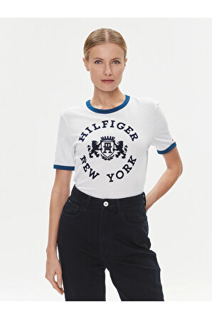 Varsity Floklu Logolu Tişört