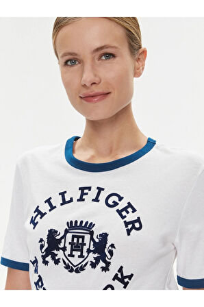 Varsity Floklu Logolu Tişört