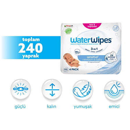 WaterWipes BIO Islak Mendil (4x60) 240 adet