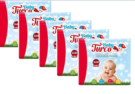 Baby Turco Islak Havlu 3x60 180 Yaprak x 5 Lİ