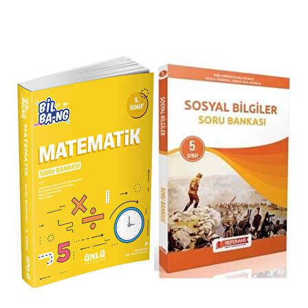 Ünlü Yayınları 5.Sınıf Bil Bang Matematik ve Referans Sosyal Bilgiler Soru Bankası Seti 2 Kitap
