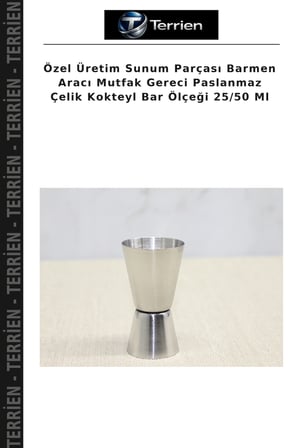 Özel Üretim Sunum Parçası Barmen Aracı Mutfak Gereci Paslanmaz Çelik Kokteyl Bar Ölçeği 25/50 Ml