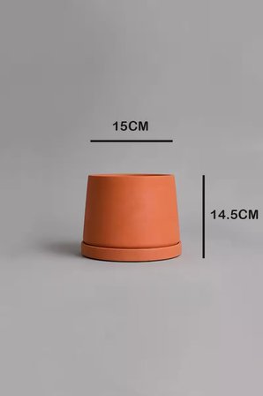 Dekoratif Beton Saksı V-114-TURUNCU
